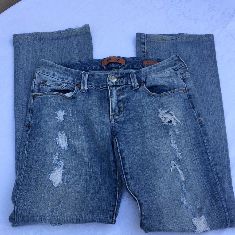 Seven7 Jeans Distressed Boot Cut Size 27